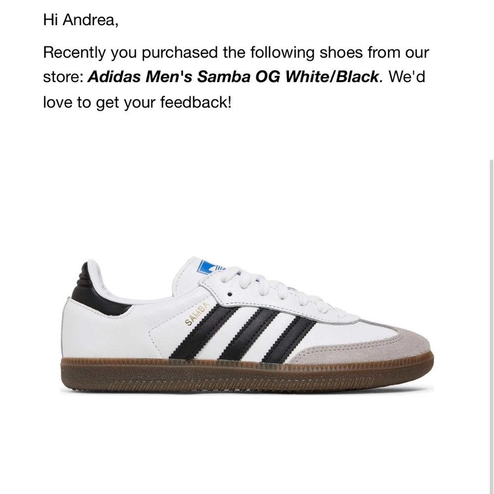Adidas Samba OG White and Black